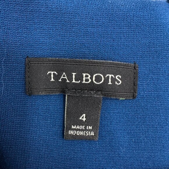 Talbots Blue V-Neck Sheath Dress - Picture 3 of 9